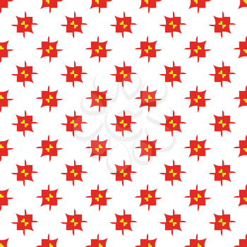 Vector seamless pattern texture background with geometric shapes, colored in white, red and yellow colors.