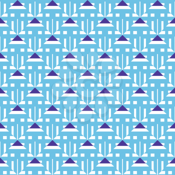 Vector seamless pattern texture background with geometric shapes, colored in blue, purple and white colors.