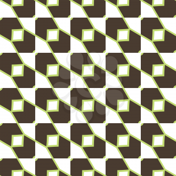 Vector seamless pattern texture background with geometric shapes, colored in brown, green and white colors.
