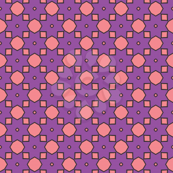 Vector seamless pattern texture background with geometric shapes, colored in purple, red and black colors.