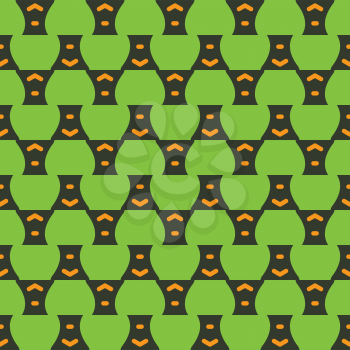 Vector seamless pattern texture background with geometric shapes, colored in green, black and orange colors.