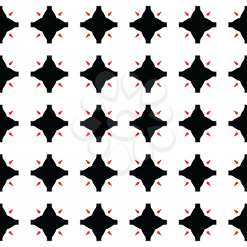 Vector seamless pattern texture background with geometric shapes, colored in black, red and white colors.