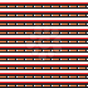 Vector seamless pattern texture background with geometric shapes, colored in red, black, orange and white colors.