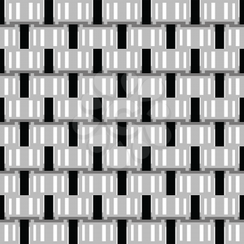 Vector seamless pattern texture background with geometric shapes, colored in grey, black and white colors.
