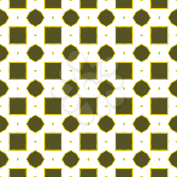 Vector seamless pattern texture background with geometric shapes, colored in brown, yellow and white colors.