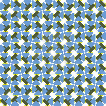 Vector seamless pattern texture background with geometric shapes, colored in blue, green, yellow and white colors.