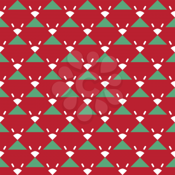 Vector seamless pattern texture background with geometric shapes, colored in red, green and white colors.