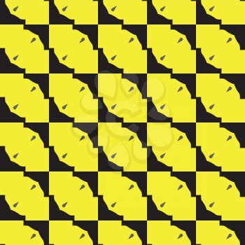 Vector seamless pattern texture background with geometric shapes, colored in yellow, grey and black colors.
