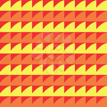 Vector seamless pattern texture background with geometric shapes, colored in red, orange and yellow colors.