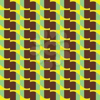 Vector seamless pattern texture background with geometric shapes, colored in brown, green and yellow colors.