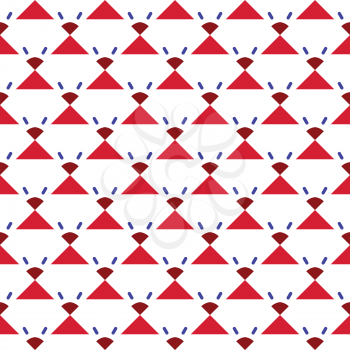 Vector seamless pattern texture background with geometric shapes, colored in red, blue and white colors.