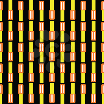 Vector seamless pattern texture background with geometric shapes, colored in yellow, orange, white and black colors.