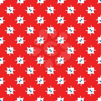 Vector seamless pattern texture background with geometric shapes, colored in red, white and blue colors.