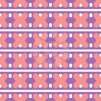 Vector seamless pattern texture background with geometric shapes, colored in pink, purple and white colors.