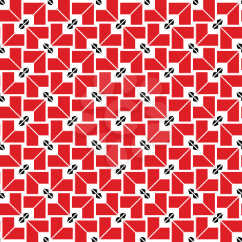 Vector seamless pattern texture background with geometric shapes, colored in red, black and white colors.