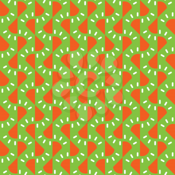 Vector seamless pattern texture background with geometric shapes, colored in green, orange and white colors.