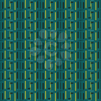 Vector seamless pattern texture background with geometric shapes, colored in green, yellow and black colors.