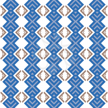 Vector seamless pattern texture background with geometric shapes, colored in blue, brown and white colors.