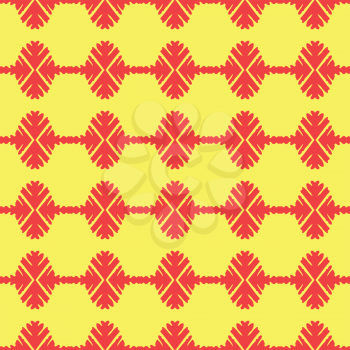 Vector seamless pattern texture background with geometric shapes, colored in red and yellow colors.