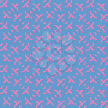 Vector seamless pattern texture background with geometric shapes, colored in blue and pink colors.