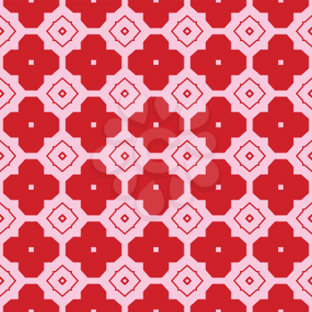 Vector seamless pattern texture background with geometric shapes, colored in red and pink colors.