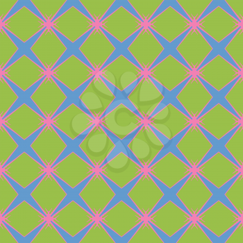 Vector seamless pattern texture background with geometric shapes, colored in blue, green and pink colors.
