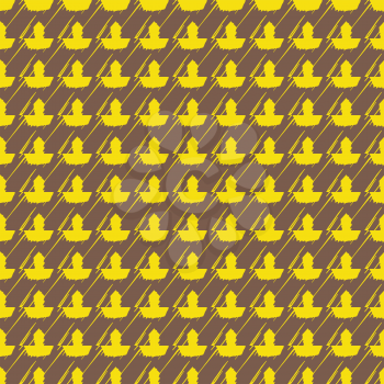 Vector seamless pattern texture background with geometric shapes, colored in yellow and brown colors.