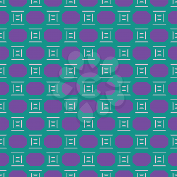 Vector seamless pattern texture background with geometric shapes, colored in green, purple and pink colors.