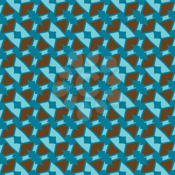 Vector seamless pattern texture background with geometric shapes, colored in blue and brown colors.