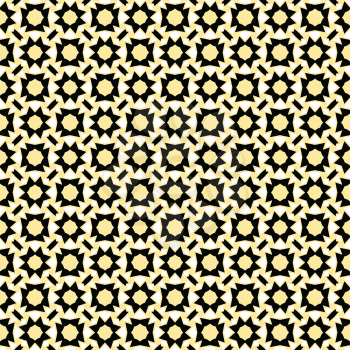 Vector seamless pattern background texture with geometric shapes, colored in yellow, black and white colors.