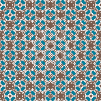 Vector seamless pattern background texture with geometric shapes, colored in brown, blue and white colors.