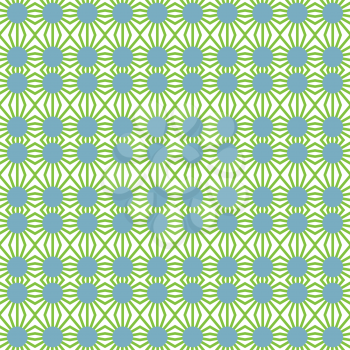 Vector seamless pattern background texture with geometric shapes, colored in blue, green and white colors.
