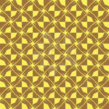 Vector seamless pattern background texture with geometric shapes, colored in yellow and brown colors.