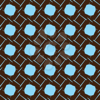 Vector seamless pattern background texture with geometric shapes, colored in brown and blue colors.
