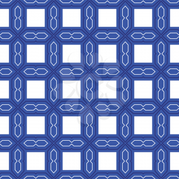Vector seamless pattern background texture with geometric shapes, colored in blue and white colors.