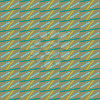 Vector seamless pattern background texture with geometric shapes, colored in brown, blue, green and yellow colors.