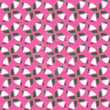 Vector seamless pattern background texture with geometric shapes, colored in pink, green and white colors.