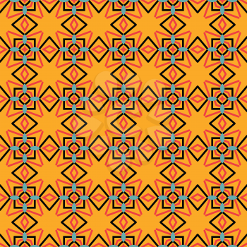Vector seamless pattern texture background with geometric shapes, colored in yellow, red, blue and black colors.