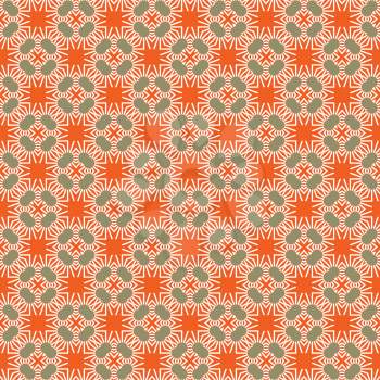 Vector seamless pattern texture background with geometric shapes, colored in orange, green and white colors.