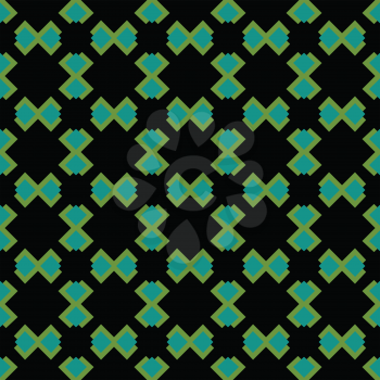 Vector seamless pattern texture background with geometric shapes, colored in green and black colors.