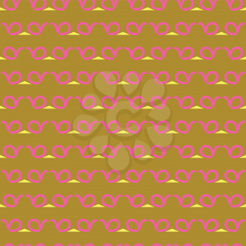 Vector seamless pattern texture background with geometric shapes, colored in brown, pink and yellow colors.