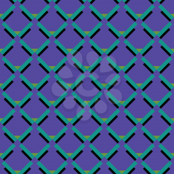 Vector seamless pattern texture background with geometric shapes, colored in purple, blue, green and black colors.