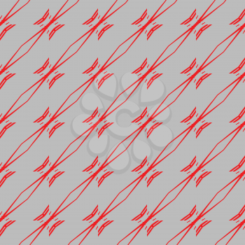 Vector seamless pattern texture background with geometric shapes, colored in grey and red colors.