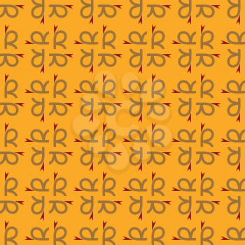 Vector seamless pattern texture background with geometric shapes, colored in orange, red and brown colors.