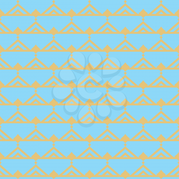 Vector seamless pattern texture background with geometric shapes, colored in blue and yellow colors.