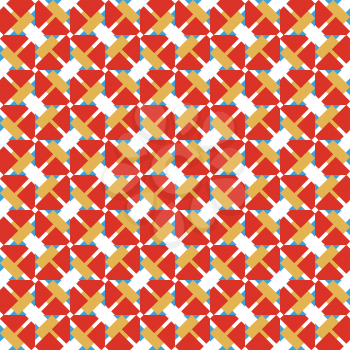 Vector seamless pattern texture background with geometric shapes, colored in red, yellow, blue and white colors.