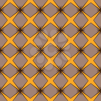 Vector seamless pattern texture background with geometric shapes, colored in brown and yellow colors.