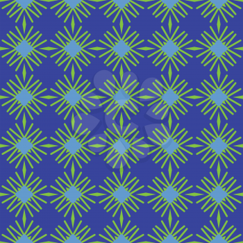 Vector seamless pattern texture background with geometric shapes, colored in blue and green colors.