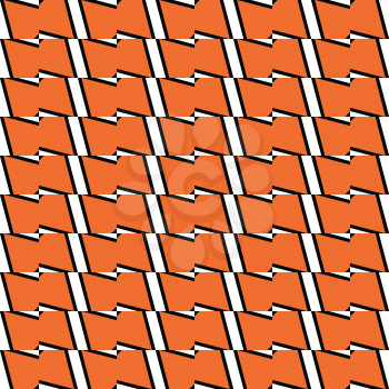 Vector seamless pattern texture background with geometric shapes, colored in orange, black and white colors.