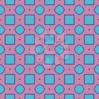 Vector seamless pattern texture background with geometric shapes, colored in viola red and blue colors.